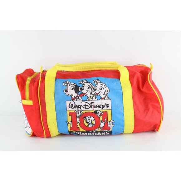 Vtg 90s Disney Distressed Spell Out 101 Dalmatians Handled Duffel Bag Carry On